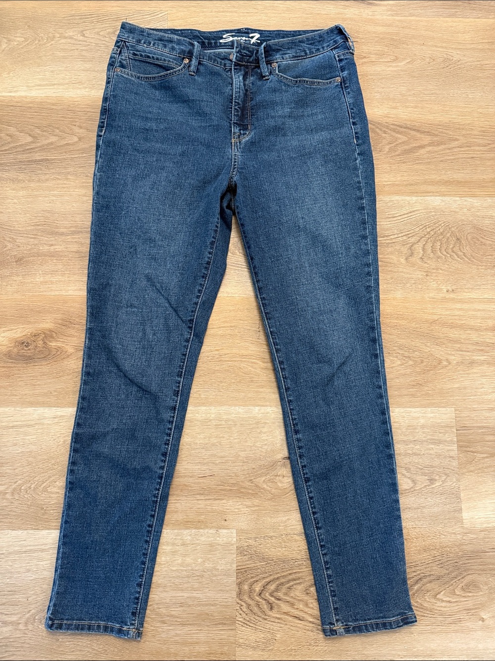 Seven7 Women's Skinny Jeans in Dark Blue Wash